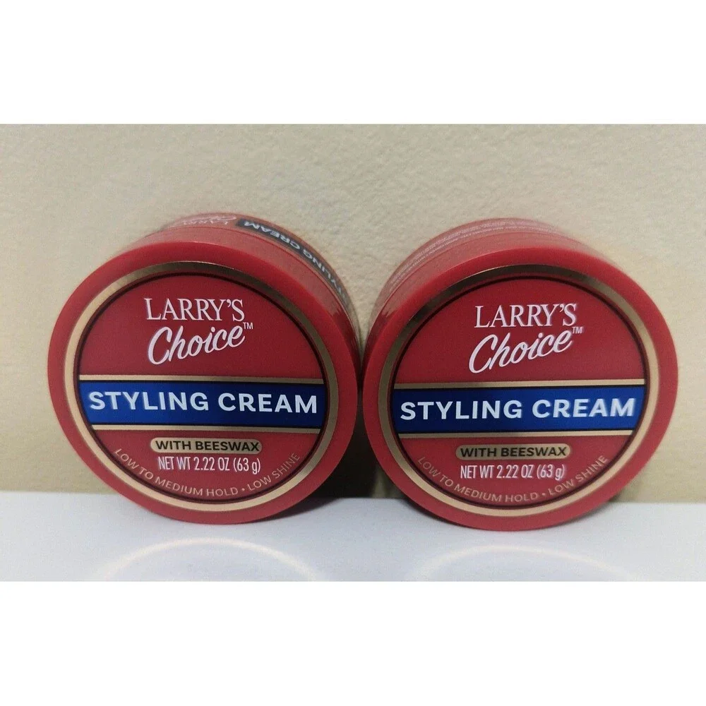2 Pack Larry's Choice Styling Cream With Beeswax Low-Medium Hold 2.22oz
